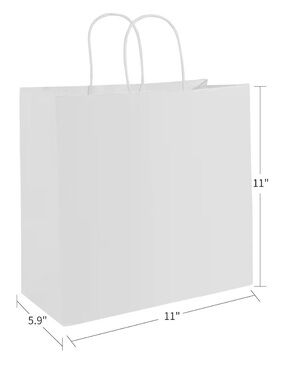 Set of 50 White Paper Gift Bags